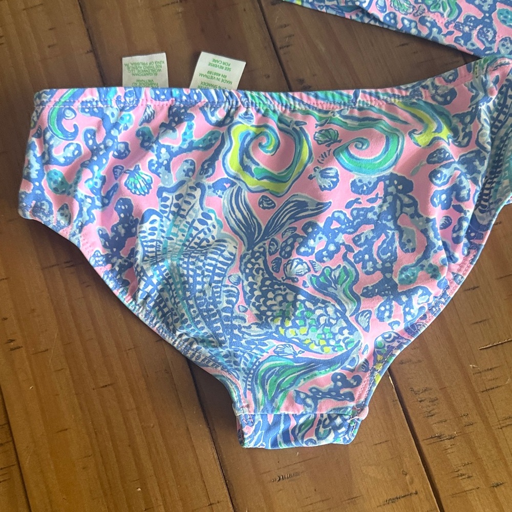 Lilly Pulitzer Pink and Blue Kids Swim Rashguard - Picture 8 of 9